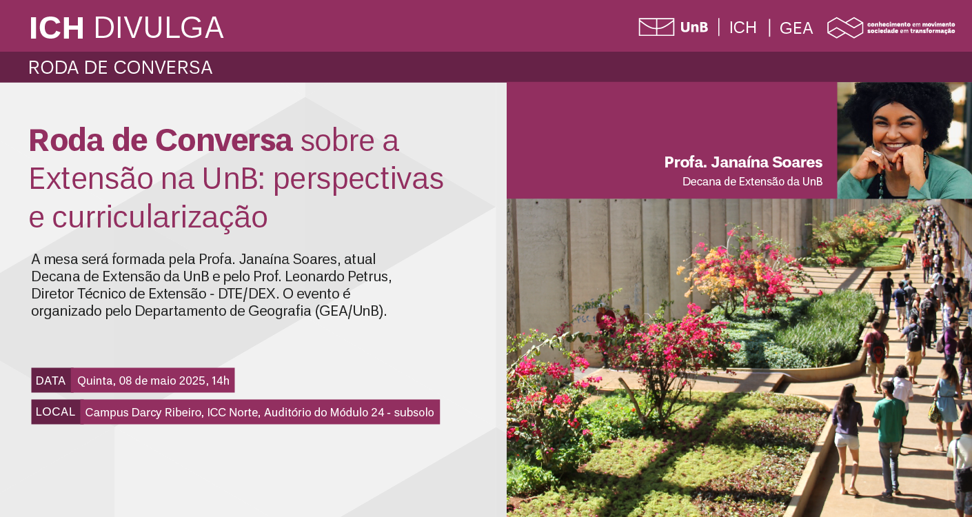 ICH divulga Roda de Conversa sobre Extensão organizada pelo GEA